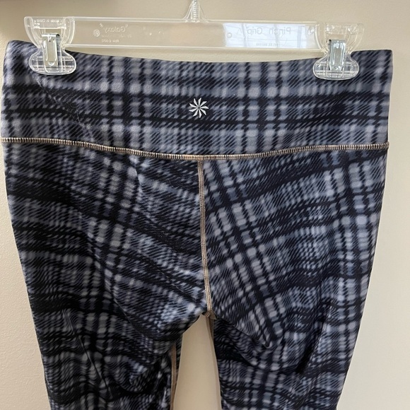 Athleta Plaidness gray and black Capri leggings - Picture 3 of 7